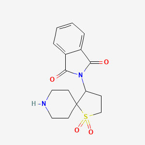 molecular formula C16H18N2O4S B14039630 2-(1,1-Dioxido-1-thia-8-azaspiro[4.5]decan-4-yl)isoindoline-1,3-dione 