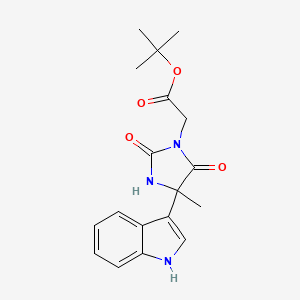 molecular formula C18H21N3O4 B14039688 tert-Butyl 2-(4-(1H-indol-3-yl)-4-methyl-2,5-dioxoimidazolidin-1-yl)acetate 