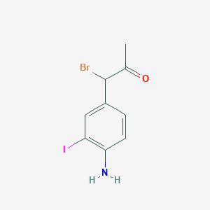 molecular formula C9H9BrINO B14039717 1-(4-Amino-3-iodophenyl)-1-bromopropan-2-one 