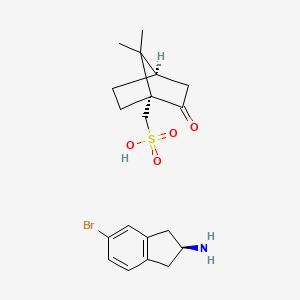 molecular formula C19H26BrNO4S B14039743 (S)-5-bromo-2,3-dihydro-1H-inden-2-amine ((1R,4R)-7,7-dimethyl-2-oxobicyclo[2.2.1]heptan-1-yl)methanesulfonate 