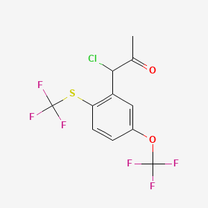 1-Chloro-1-(5-(trifluoromethoxy)-2-(trifluoromethylthio)phenyl)propan-2-one