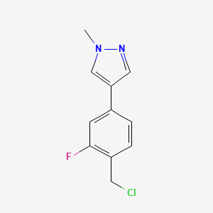 4-(4-(chloromethyl)-3-fluorophenyl)-1-methyl-1H-pyrazole