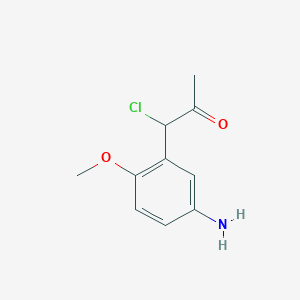 molecular formula C10H12ClNO2 B14039863 1-(5-Amino-2-methoxyphenyl)-1-chloropropan-2-one 