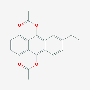 molecular formula C20H18O4 B14039877 (10-Acetyloxy-3-ethylanthracen-9-yl) acetate CAS No. 70419-43-1