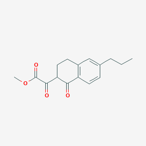 molecular formula C16H18O4 B14039905 Methyl 2-oxo-2-(1-oxo-6-propyl-1,2,3,4-tetrahydronaphthalen-2-yl)acetate 