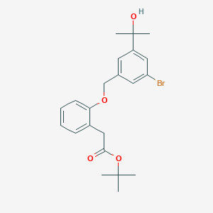 molecular formula C22H27BrO4 B14039932 tert-Butyl 2-(2-((3-bromo-5-(2-hydroxypropan-2-yl)benzyl)oxy)phenyl)acetate 