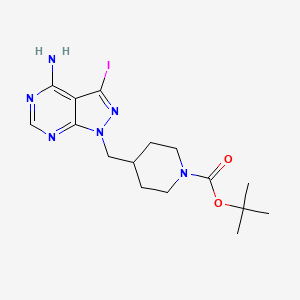 Tert-butyl 4-((4-amino-3-iodo-1H-pyrazolo[3,4-D]pyrimidin-1-YL)methyl)piperidine-1-carboxylate