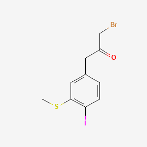 molecular formula C10H10BrIOS B14039944 1-Bromo-3-(4-iodo-3-(methylthio)phenyl)propan-2-one 