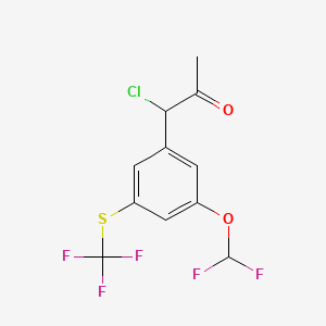 molecular formula C11H8ClF5O2S B14039979 1-Chloro-1-(3-(difluoromethoxy)-5-(trifluoromethylthio)phenyl)propan-2-one 