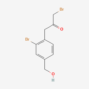 1-Bromo-3-(2-bromo-4-(hydroxymethyl)phenyl)propan-2-one