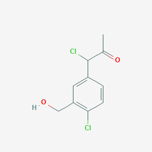 molecular formula C10H10Cl2O2 B14040072 1-Chloro-1-(4-chloro-3-(hydroxymethyl)phenyl)propan-2-one 