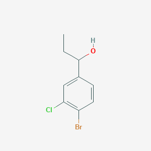 molecular formula C9H10BrClO B14040099 1-(4-Bromo-3-chlorophenyl)propan-1-OL 