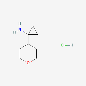molecular formula C8H16ClNO B1404011 [1-(Tetrahydro-2H-pyran-4-YL)cyclopropyl]amine hydrochloride CAS No. 1417568-40-1