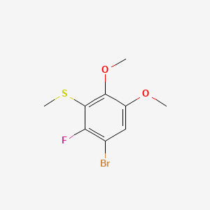 molecular formula C9H10BrFO2S B14040123 (3-Bromo-2-fluoro-5,6-dimethoxyphenyl)(methyl)sulfane 