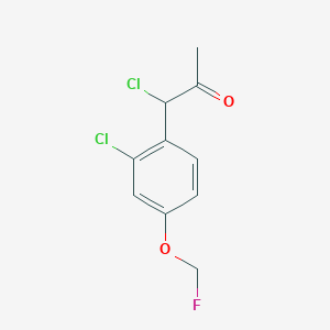 molecular formula C10H9Cl2FO2 B14040132 1-Chloro-1-(2-chloro-4-(fluoromethoxy)phenyl)propan-2-one 