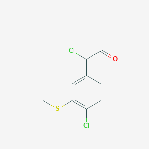 molecular formula C10H10Cl2OS B14040171 1-Chloro-1-(4-chloro-3-(methylthio)phenyl)propan-2-one 