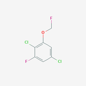 molecular formula C7H4Cl2F2O B14040179 1,4-Dichloro-2-fluoro-6-(fluoromethoxy)benzene 