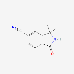 molecular formula C11H10N2O B1404018 3,3-二甲基-1-氧代异吲哚啉-5-腈 CAS No. 1403767-28-1