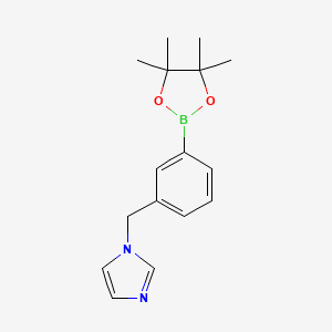 molecular formula C16H21BN2O2 B1404023 1-{[3-(四甲基-1,3,2-二氧杂硼环-2-基)苯基]甲基}-1H-咪唑 CAS No. 1486485-39-5