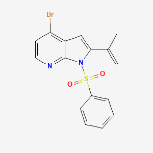 1H-Pyrrolo[2,3-b]pyridine, 4-bromo-2-(1-methylethenyl)-1-(phenylsulfonyl)-