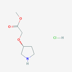 molecular formula C7H14ClNO3 B1404040 (R)-(吡咯烷-3-氧基)-乙酸甲酯盐酸盐 CAS No. 1414960-62-5