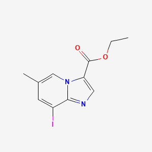 molecular formula C11H11IN2O2 B1404060 8-碘-6-甲基咪唑并[1,2-a]吡啶-3-羧酸乙酯 CAS No. 1565827-85-1