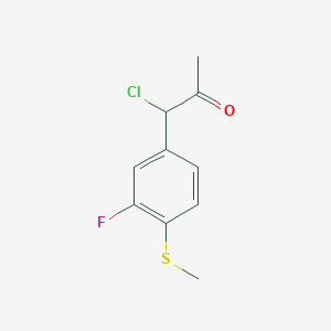 molecular formula C10H10ClFOS B14040686 1-Chloro-1-(3-fluoro-4-(methylthio)phenyl)propan-2-one 