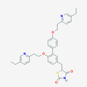 molecular formula C34H35N3O4S B140407 5-({4',6-双[2-(5-乙基吡啶-2-基)乙氧基][1,1'-联苯]-3-基}甲基)-1,3-噻唑烷-2,4-二酮 CAS No. 952187-99-4