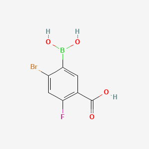 molecular formula C7H5BBrFO4 B14040704 5-Borono-4-bromo-2-fluorobenzoic acid 