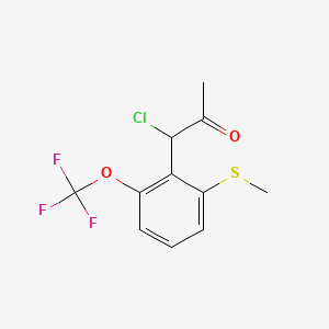 molecular formula C11H10ClF3O2S B14040741 1-Chloro-1-(2-(methylthio)-6-(trifluoromethoxy)phenyl)propan-2-one 