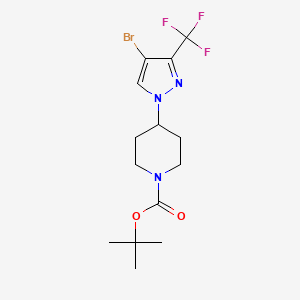 molecular formula C14H19BrF3N3O2 B1404075 叔丁基 4-(4-溴-3-(三氟甲基)-1H-吡唑-1-基)哌啶-1-羧酸酯 CAS No. 1449117-75-2