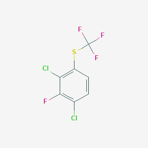 molecular formula C7H2Cl2F4S B14040772 1,3-Dichloro-2-fluoro-4-(trifluoromethylthio)benzene 