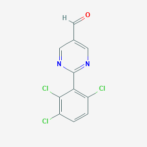 molecular formula C11H5Cl3N2O B14040787 2-(2,3,6-Trichlorophenyl)pyrimidine-5-carboxaldehyde 