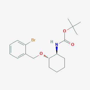 molecular formula C18H26BrNO3 B14040813 Trans-tert-butyl (2-((2-bromobenzyl)oxy)cyclohexyl)carbamate 