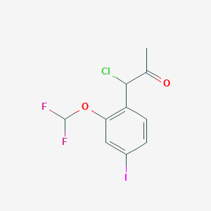 molecular formula C10H8ClF2IO2 B14040814 1-Chloro-1-(2-(difluoromethoxy)-4-iodophenyl)propan-2-one 