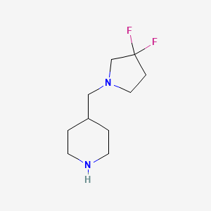 molecular formula C10H18F2N2 B1404085 4-[(3,3-二氟吡咯烷-1-基)甲基]哌啶 CAS No. 1613193-67-1