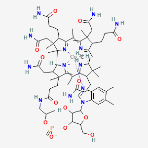 carbanide;cobalt(3+);3-[2,7,18-tris(2-amino-2-oxoethyl)-3,13-bis(3-amino-3-oxopropyl)-17-[3-[2-[[5-(5,6-dimethylbenzimidazol-1-yl)-4-hydroxy-2-(hydroxymethyl)oxolan-3-yl]oxy-methylidene-oxido-λ5-phosphanyl]oxypropylamino]-3-oxopropyl]-1,2,5,7,12,12,15,17-octamethyl-8,13,18,19-tetrahydro-3H-corrin-24-id-8-yl]propanamide