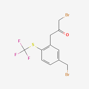 1-Bromo-3-(5-(bromomethyl)-2-(trifluoromethylthio)phenyl)propan-2-one