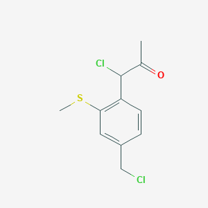 1-Chloro-1-(4-(chloromethyl)-2-(methylthio)phenyl)propan-2-one