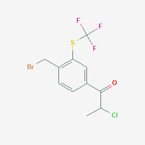 1-(4-(Bromomethyl)-3-(trifluoromethylthio)phenyl)-2-chloropropan-1-one