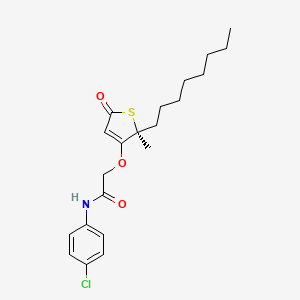 (S)-N-(4-chlorophenyl)-2-((2-methyl-2-octyl-5-oxo-2,5-dihydrothiophen-3-yl)oxy)acetamide