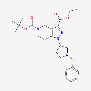 5-tert-butyl3-ethyl1-(1-benzylpyrrolidin-3-yl)-6,7-dihydro-1H-pyrazolo[4,3-c]pyridine-3,5(4H)-dicarboxylate