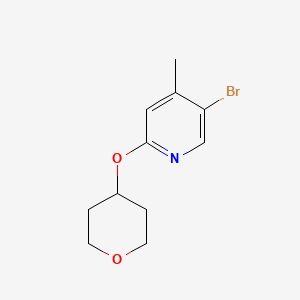 molecular formula C11H14BrNO2 B1404107 5-溴-4-甲基-2-(四氢吡喃-4-氧基)-吡啶 CAS No. 1239611-31-4