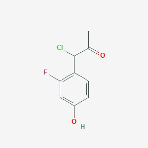 molecular formula C9H8ClFO2 B14041091 1-Chloro-1-(2-fluoro-4-hydroxyphenyl)propan-2-one 