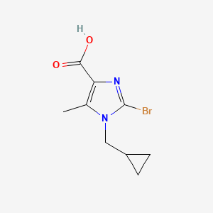 molecular formula C9H11BrN2O2 B14041298 2-Bromo-1-(cyclopropylmethyl)-5-methyl-1H-imidazole-4-carboxylic acid 