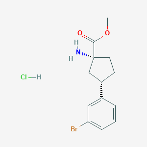 Methyl (1R,3S)-1-amino-3-(3-bromophenyl)cyclopentane-1-carboxylate hcl