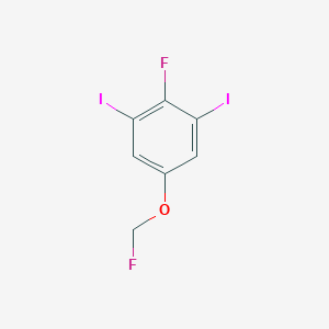 molecular formula C7H4F2I2O B14041395 1,3-Diiodo-2-fluoro-5-(fluoromethoxy)benzene 