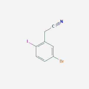 molecular formula C8H5BrIN B1404143 5-溴-2-碘苯基乙腈 CAS No. 1055901-15-9