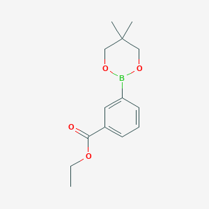 molecular formula C14H19BO4 B14041461 Ethyl 3-(5,5-dimethyl-1,3,2-dioxaborinan-2-yl)benzoate 