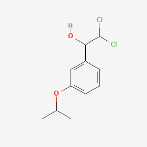 molecular formula C11H14Cl2O2 B14041532 2,2-Dichloro-1-(3-isopropoxyphenyl)ethanol 